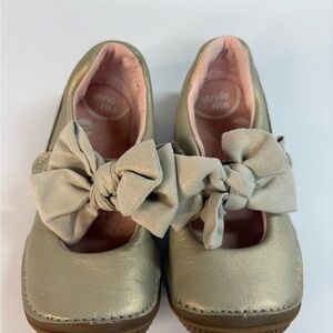 Stride Rite Light Metallic Gold Mary Jane with Bow